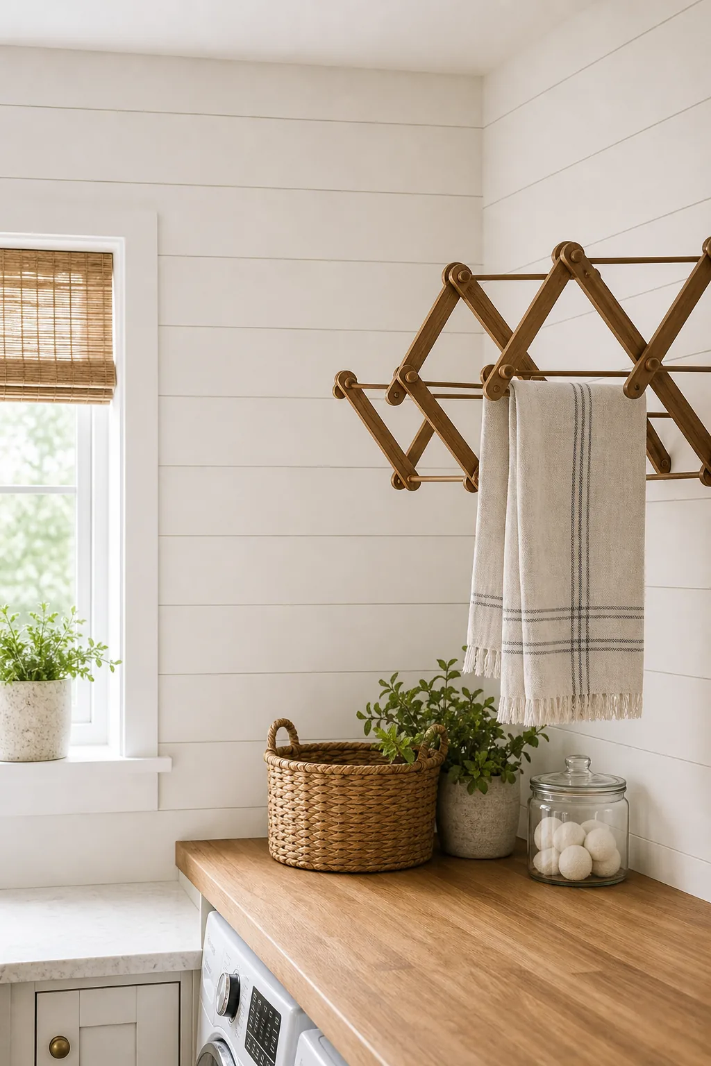 Close up of white painted horizontal shiplap boards showing the uniform gap spacing.