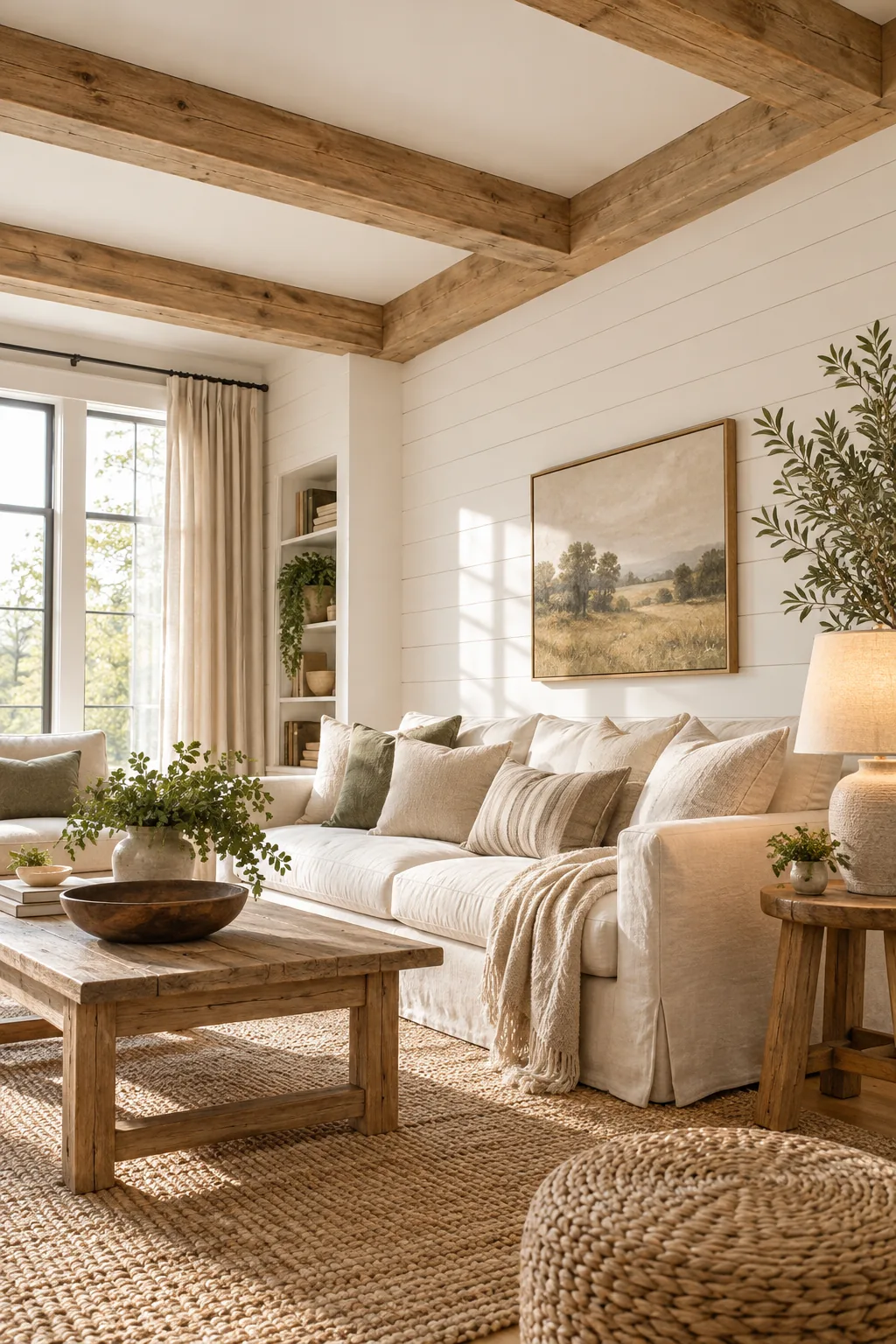 Farmhouse Living Room: Box Beam & Plank Wall Cut List