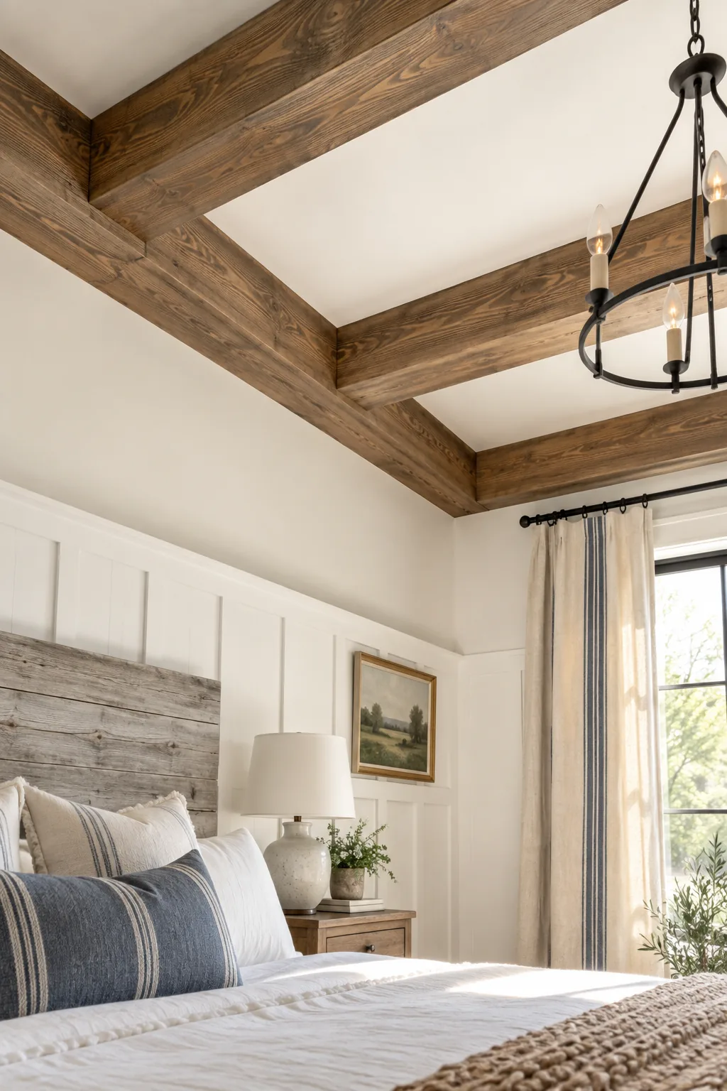 Farmhouse Master Bedroom: Builder Grade to Rustic Retreat