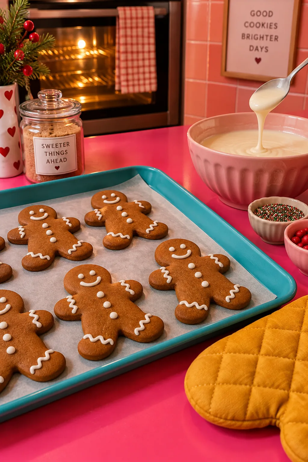 Perfectly flat gingerbread men ready for decorating