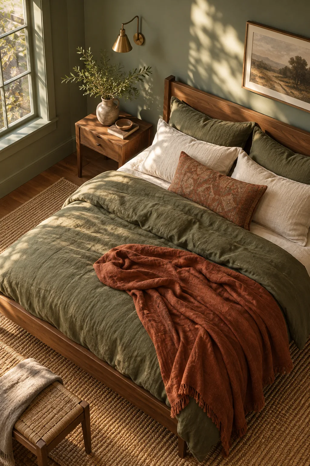 How to Style a Warm Green Bedroom: The Paint Pairing Guide