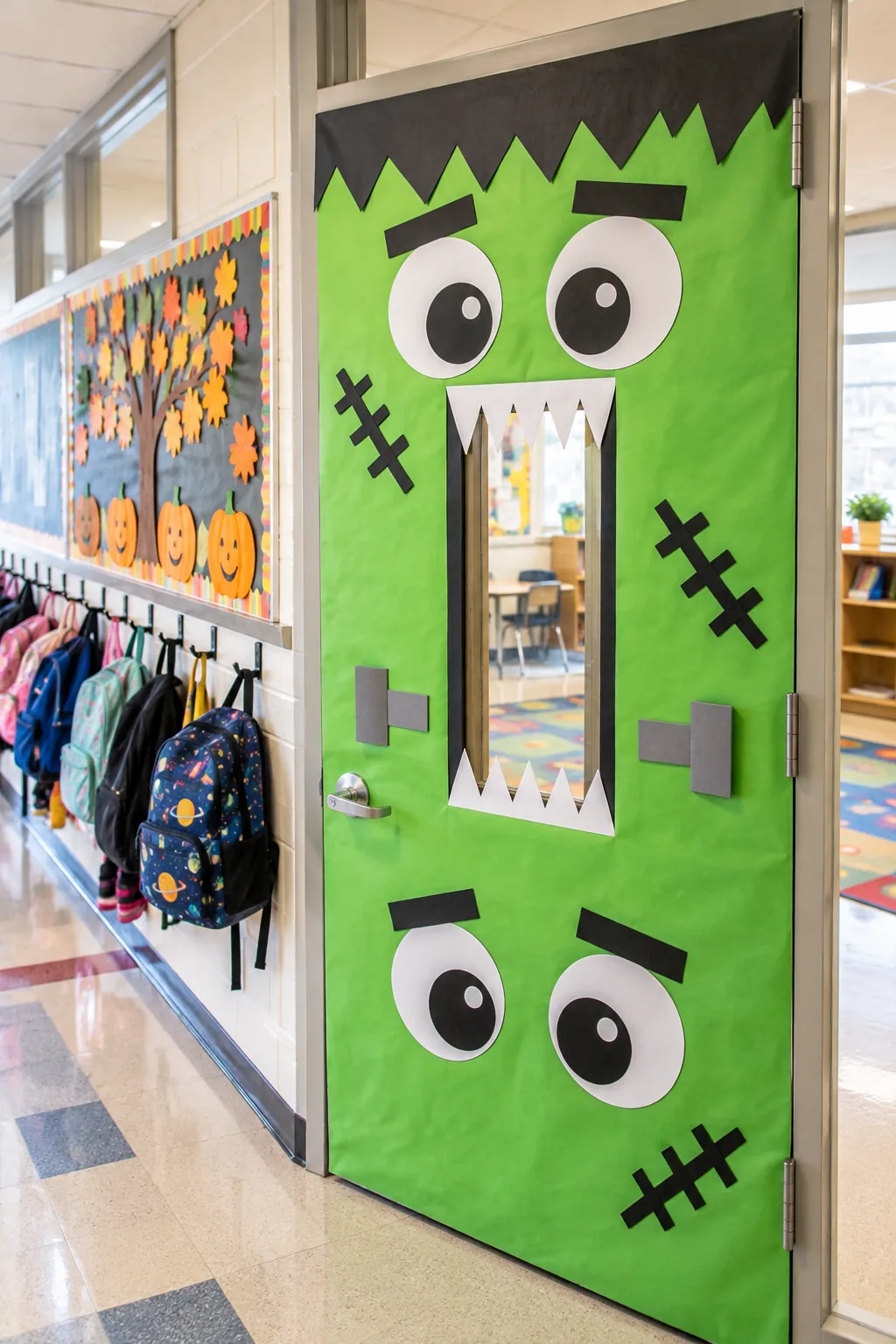 School Halloween Door Decoration: Printable Monster Templates