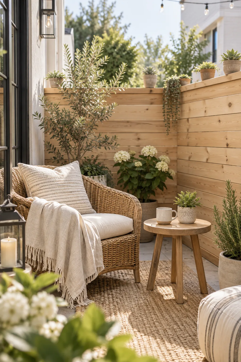 Horizontal fence capped with a single flat piece of wood.