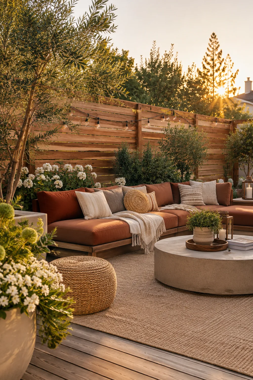 Horizontal fence featuring a mix of wide and narrow wood planks.
