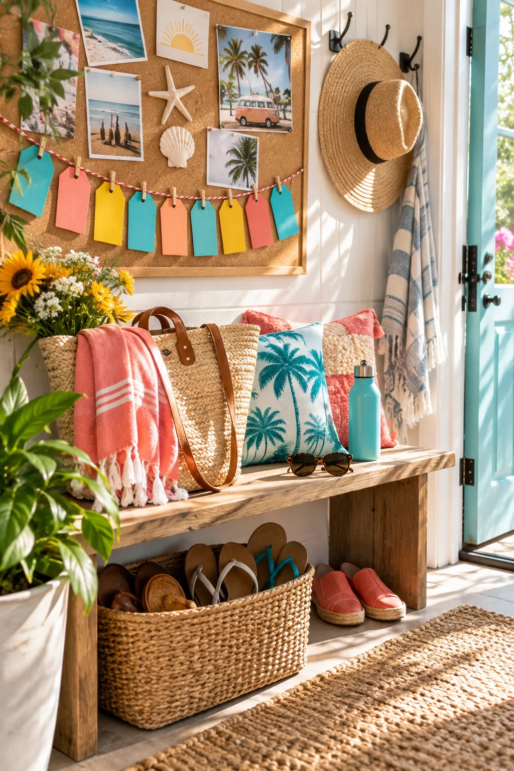 thick cardstock tags on baker's twine counting down days to a beach trip