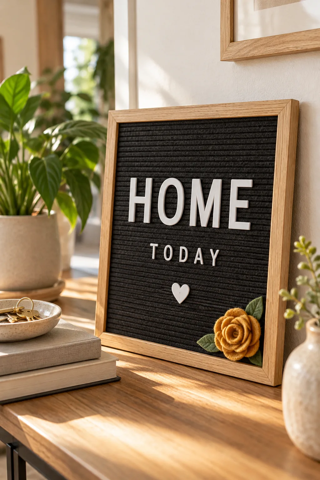 Perfectly spaced rows of white text on a black felt letter board