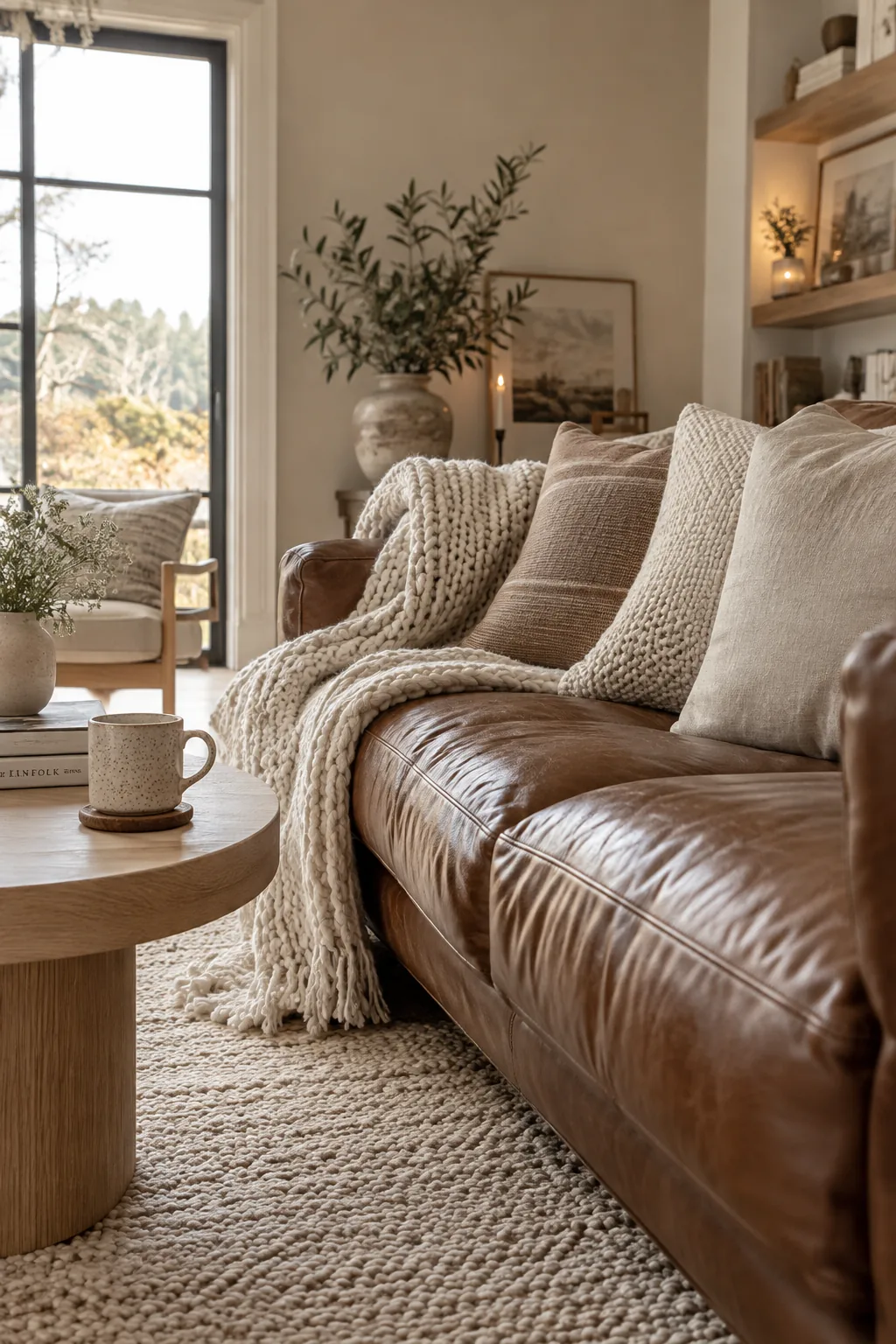 13+ Cozy Living Room Decor Brown Leather Sofa Ideas
