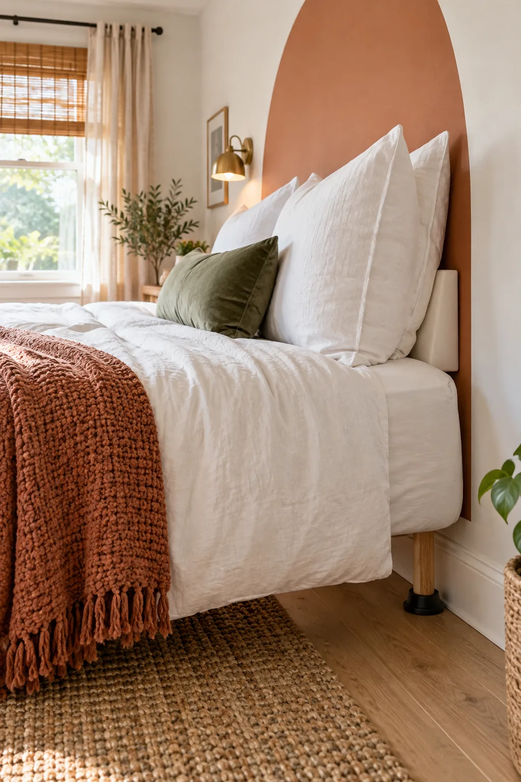Profile view of a foam wedge filling the gap between a mattress and a white wall, supporting a pillow.
