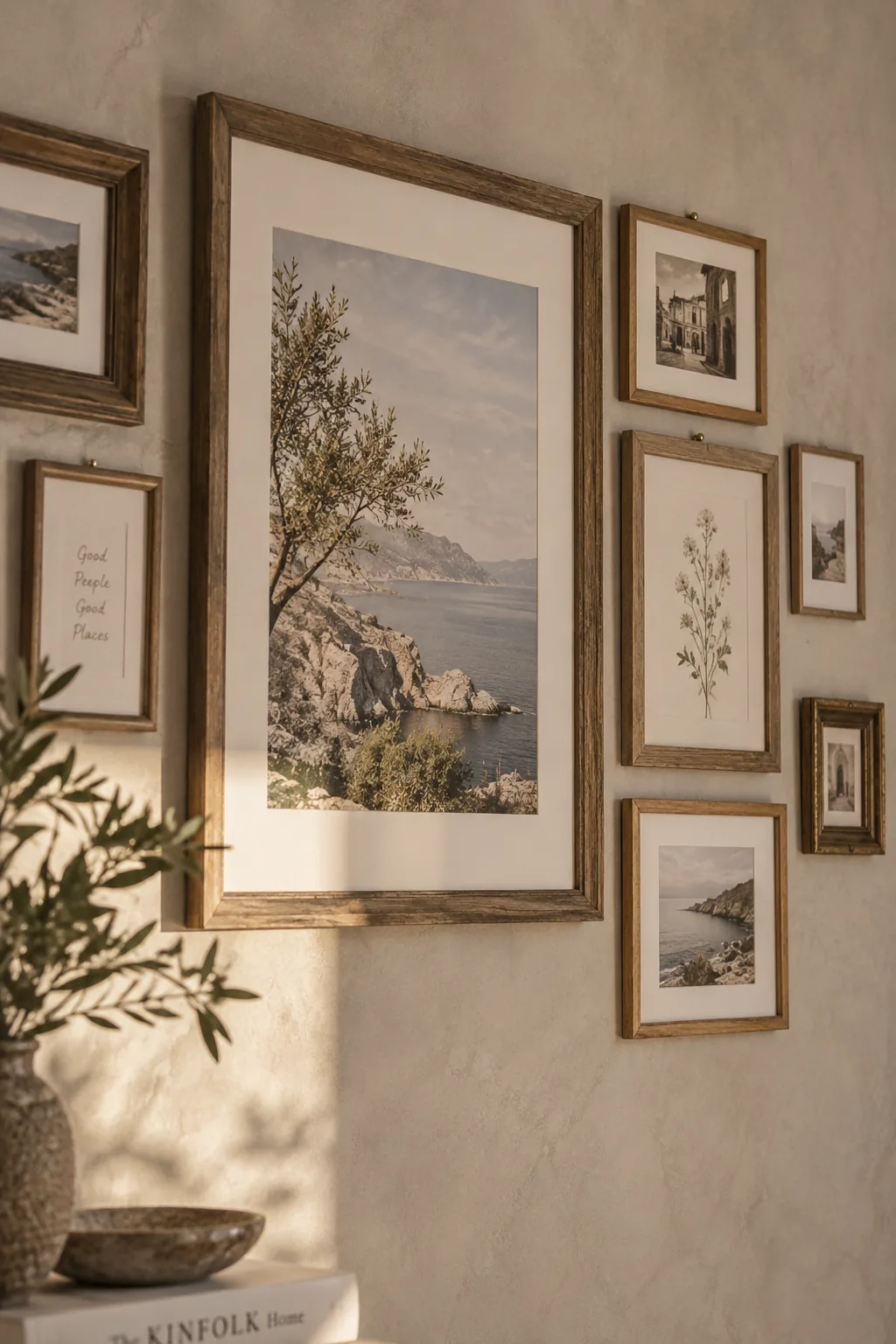 Asymmetrical frame layout with large off-center anchor