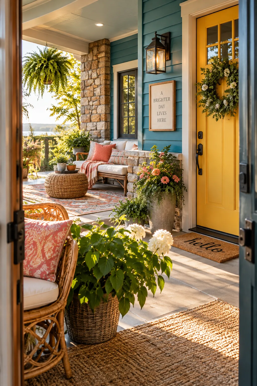 House exterior featuring a mix of horizontal lap siding and natural stone veneer