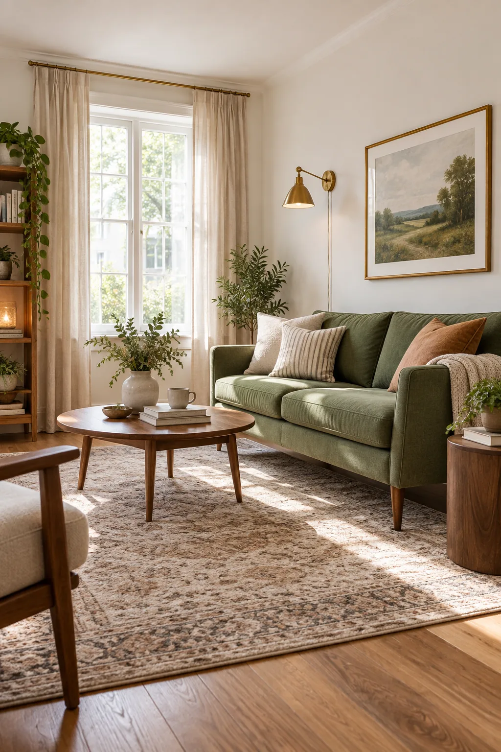 Tapered wooden sofa legs revealing open floor space underneath.