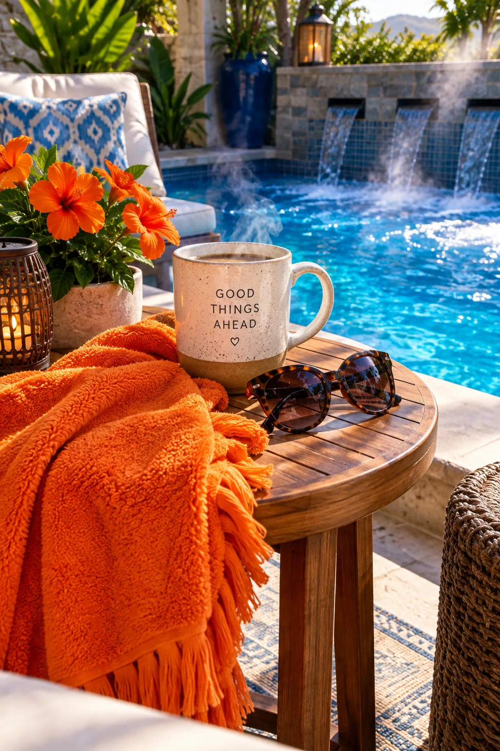 A 10-foot spool with spa jets built into a backyard patio