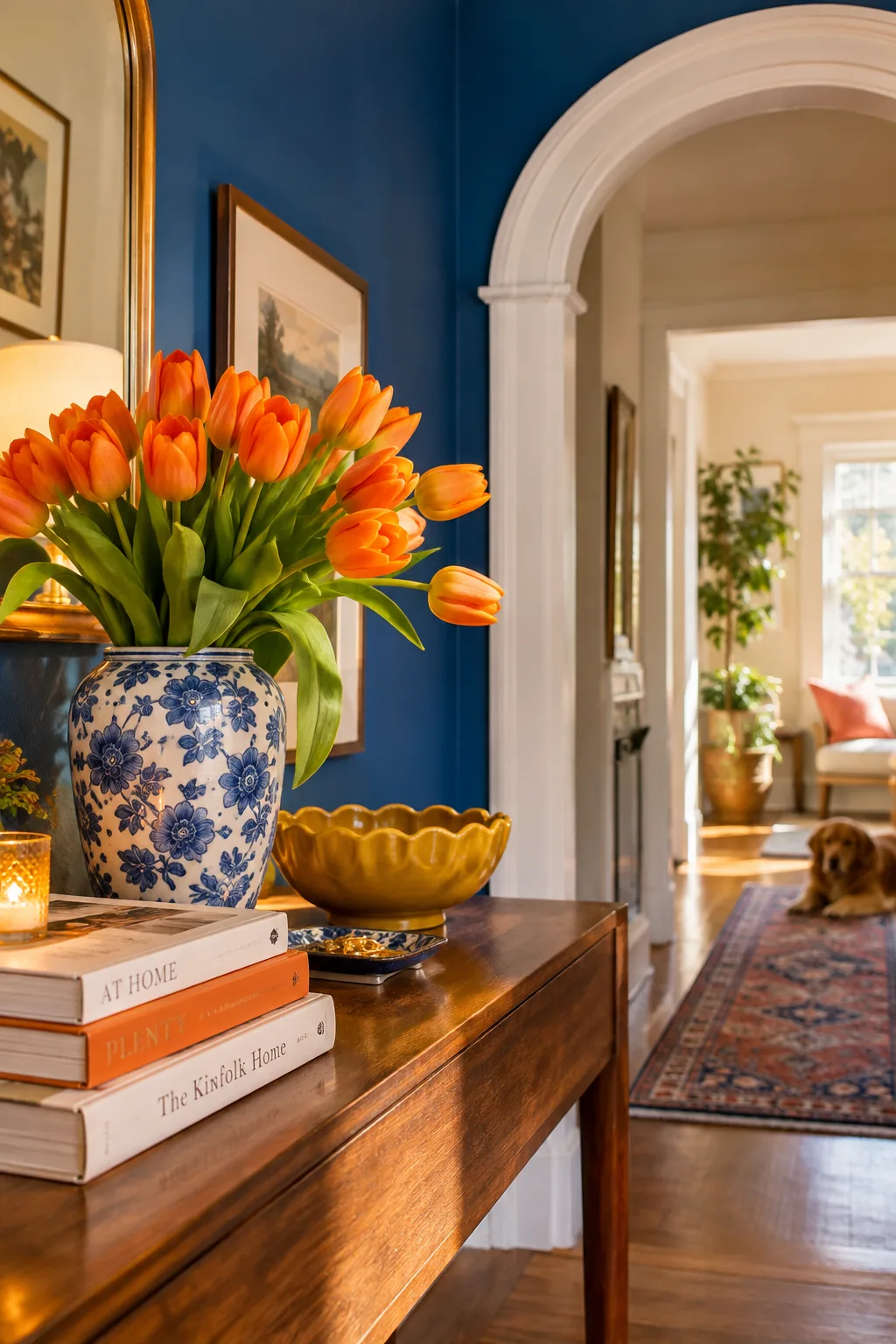 Interior doorway featuring a gracefully curved architrave molding at the top