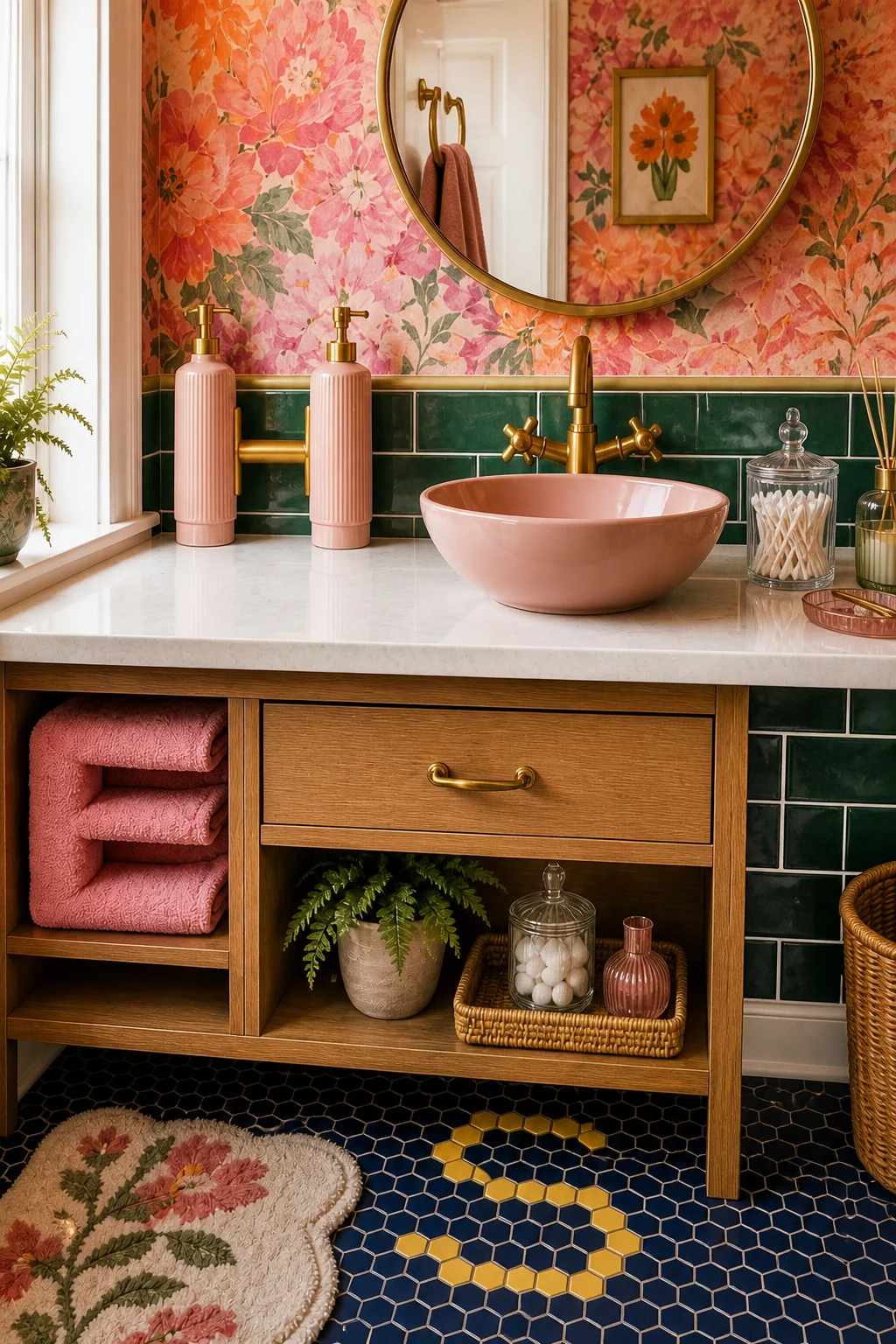 Spotting the letter H on the vanity