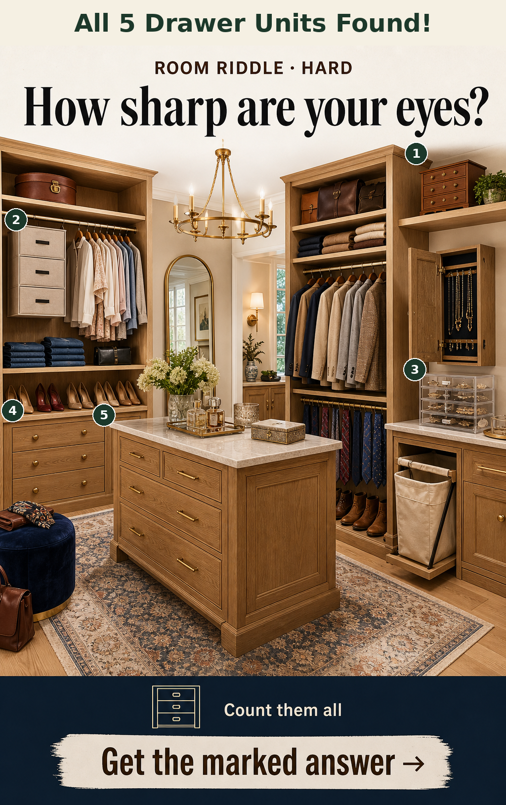 There are 5 drawer units.