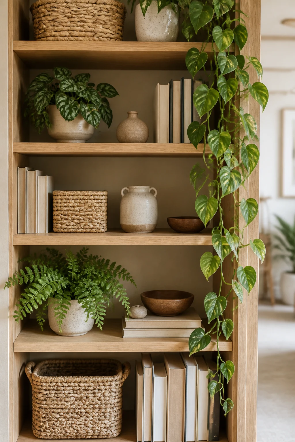 Styling Vertical Storage with Greenery