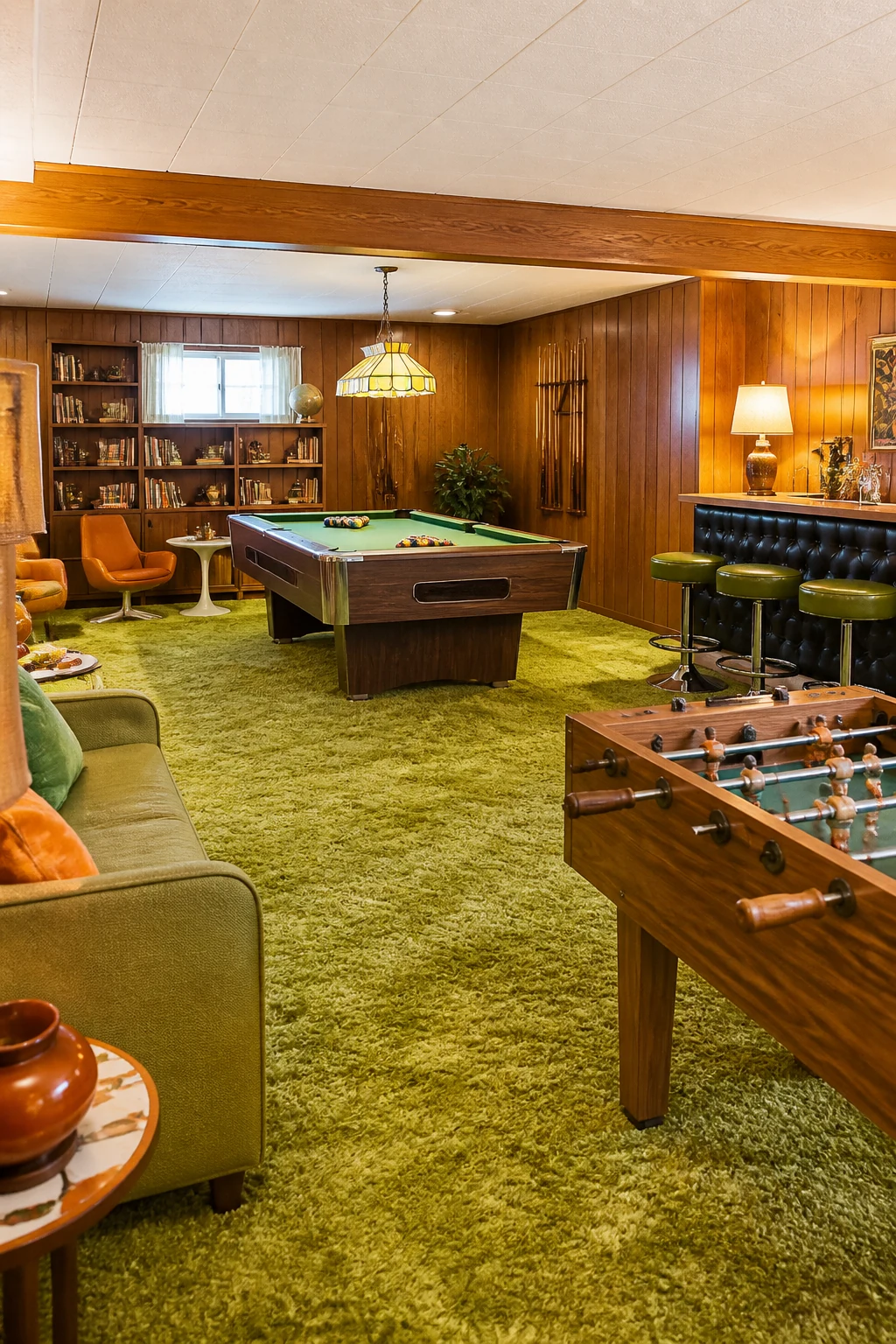 1960s Wood Paneling and Shag Carpeting