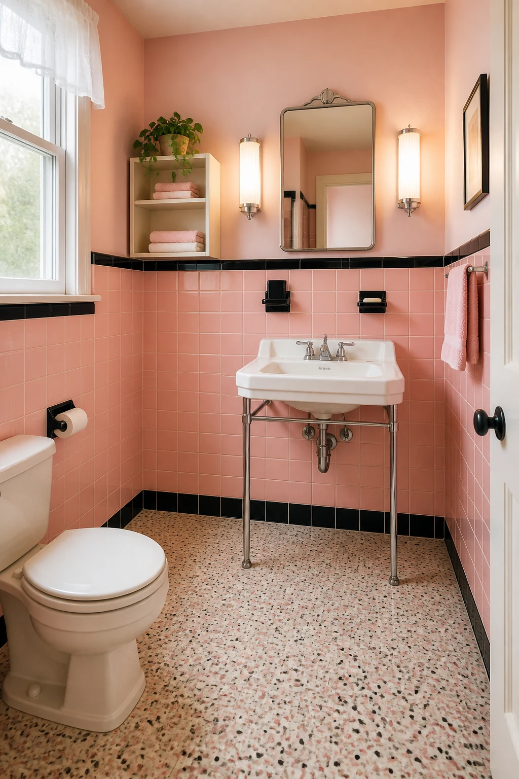 Embracing the 1950s Pastel and Black Contrast