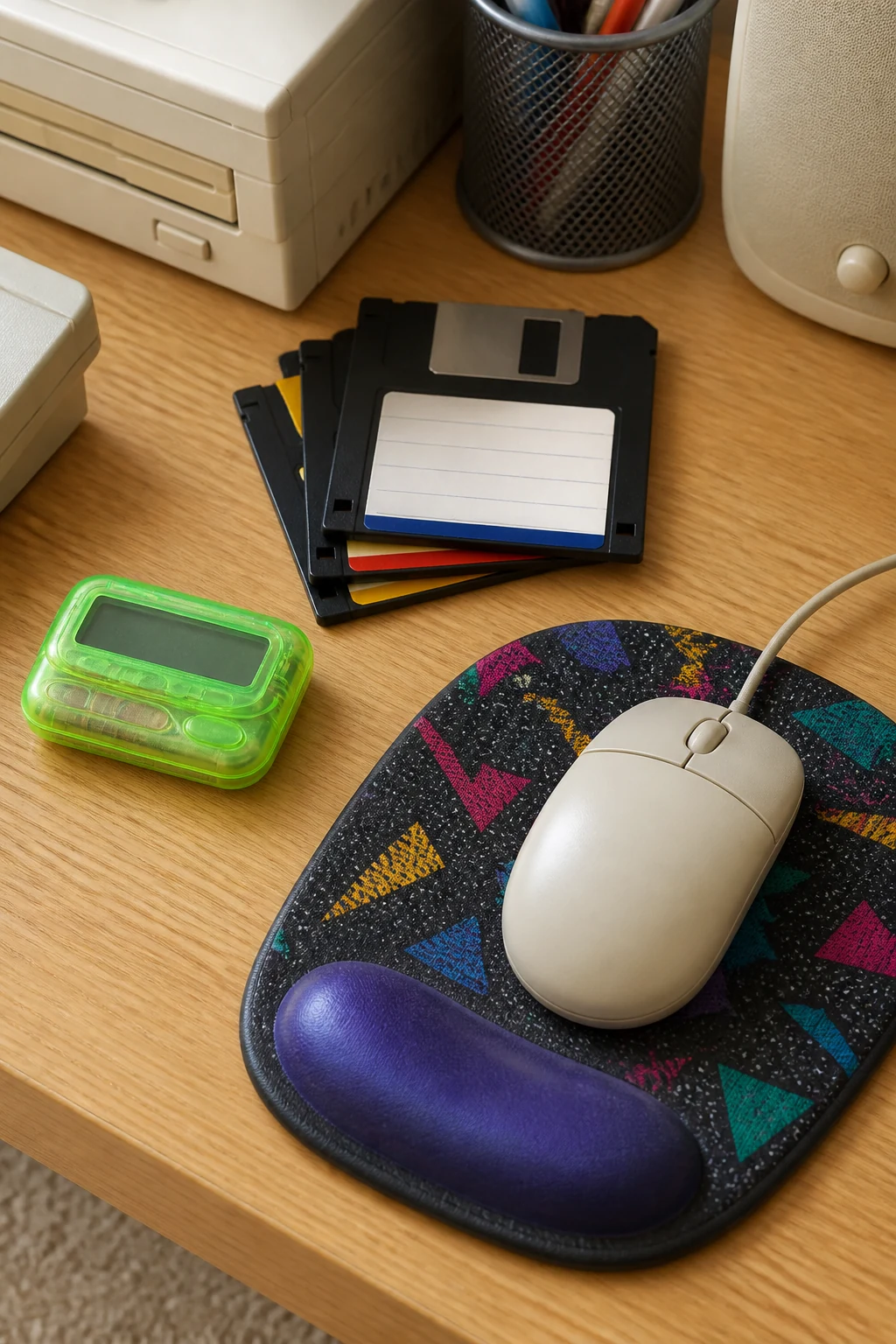 Tactile 1990s analog storage and accessories