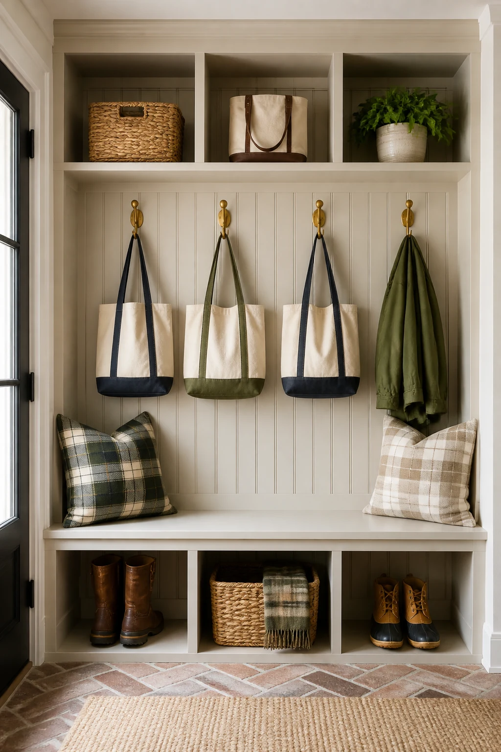 Built-In Bench and Storage Zones