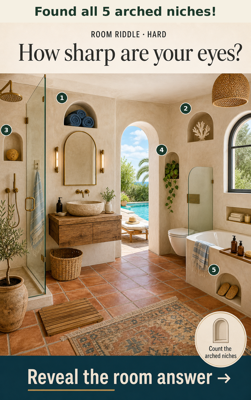 There are 5 arched niches.