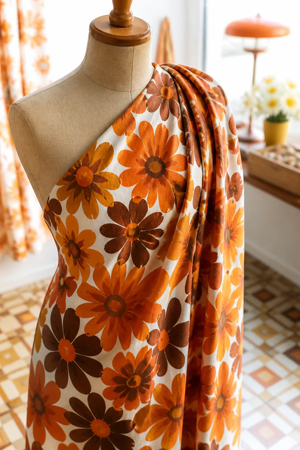 Bold Daisy Prints in 1960s Crafting