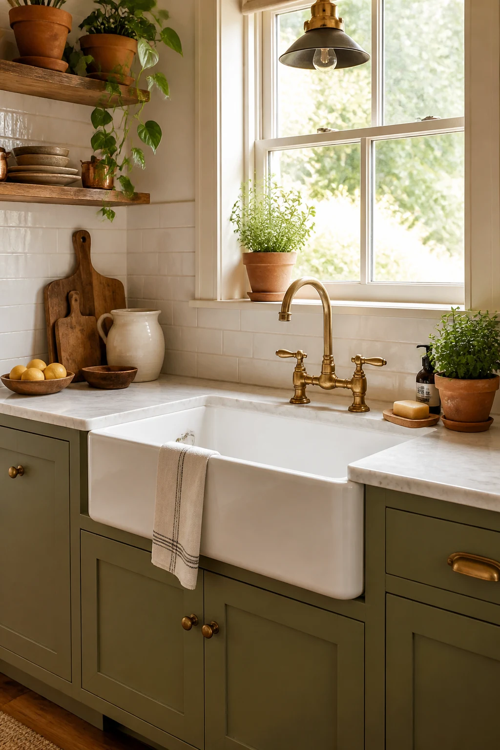 Anchoring the Space with a Farmhouse Sink