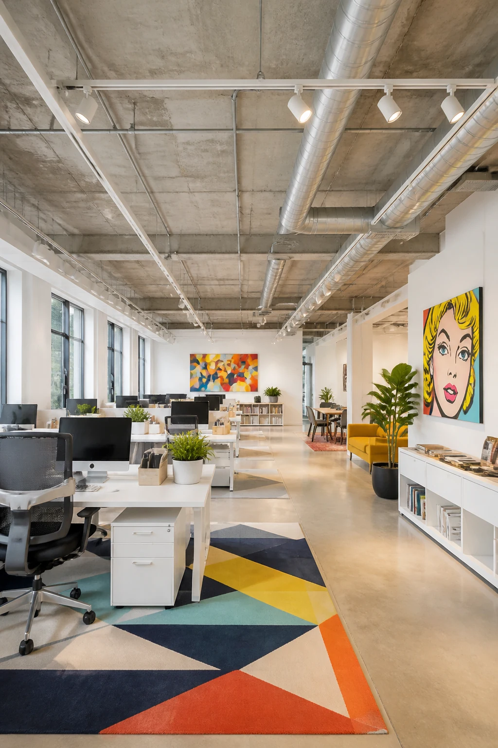 Balancing Industrial Bones and Vibrant Decor