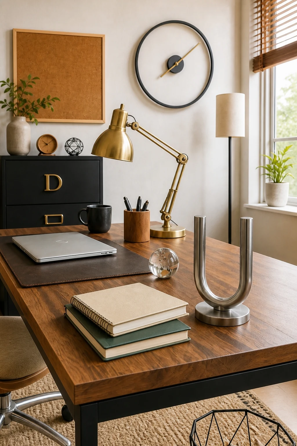 Locating the letter U on the desk