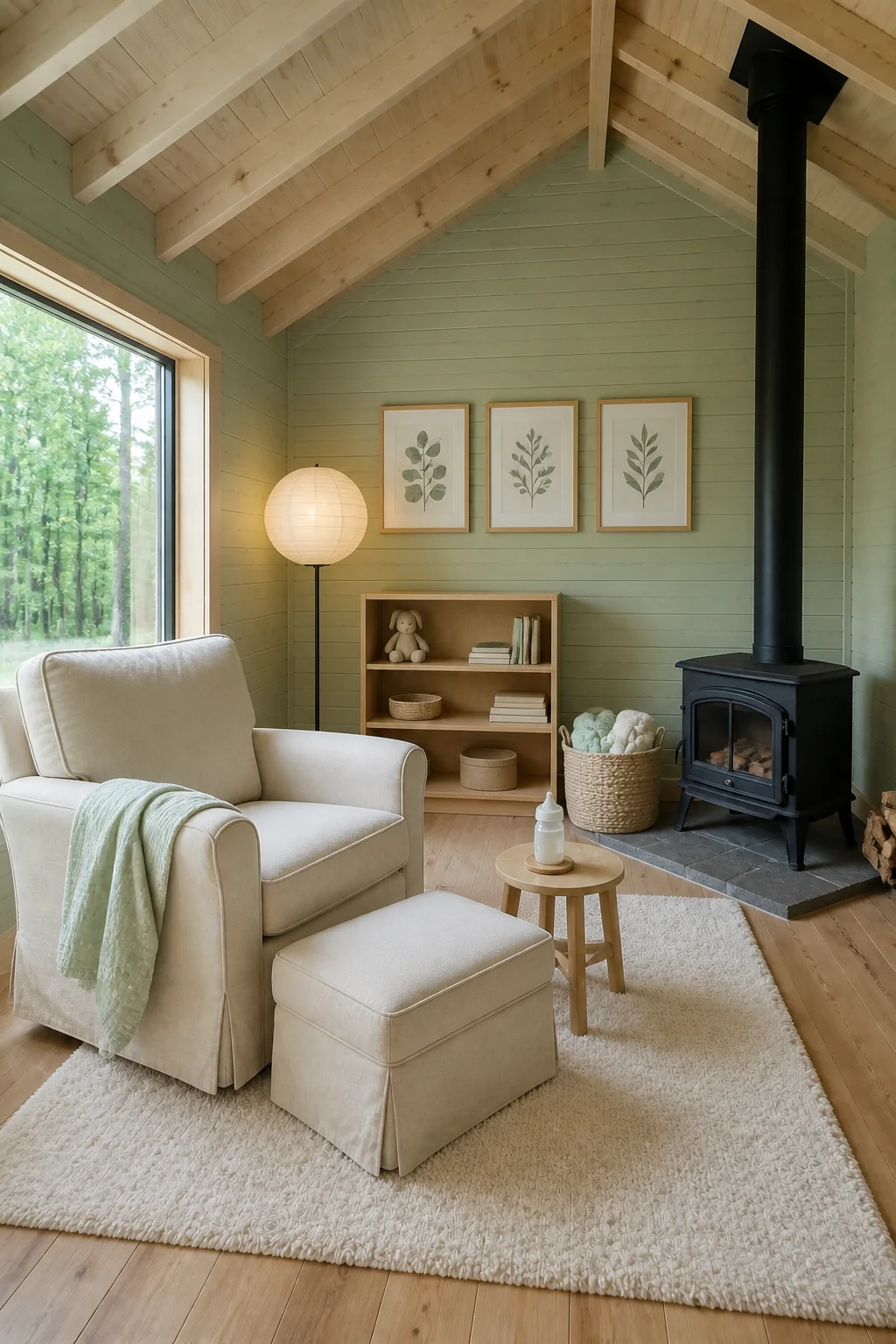The same room styled as The First-Baby Nest