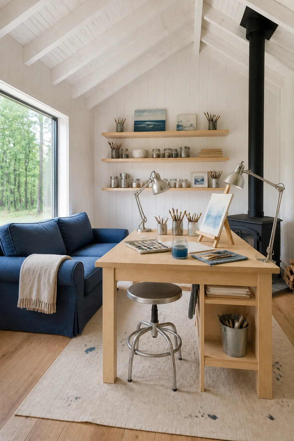The same room styled as The Hobbyist Studio