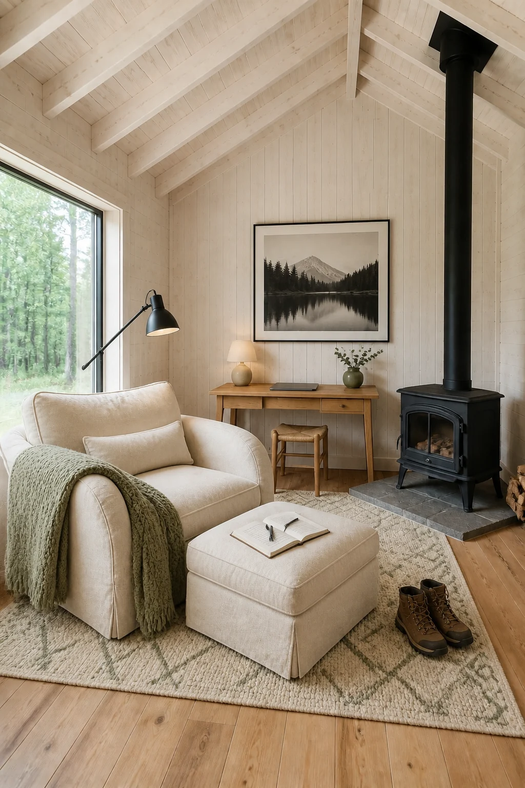The same room styled as The Solo Retreat