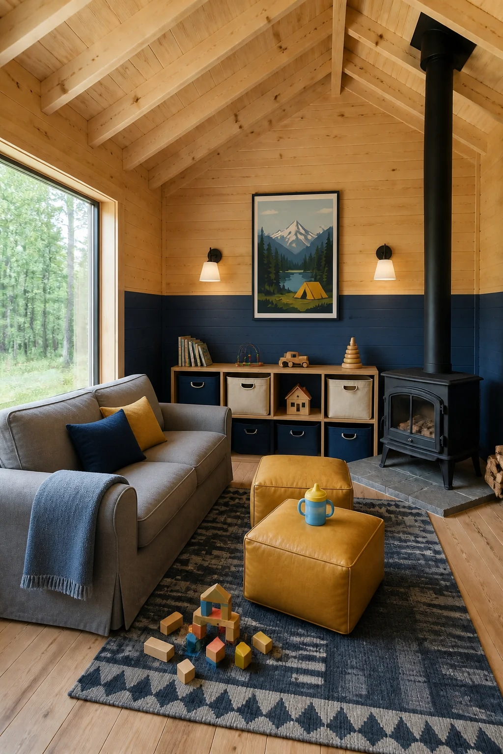 The same room styled as The Toddler Basecamp
