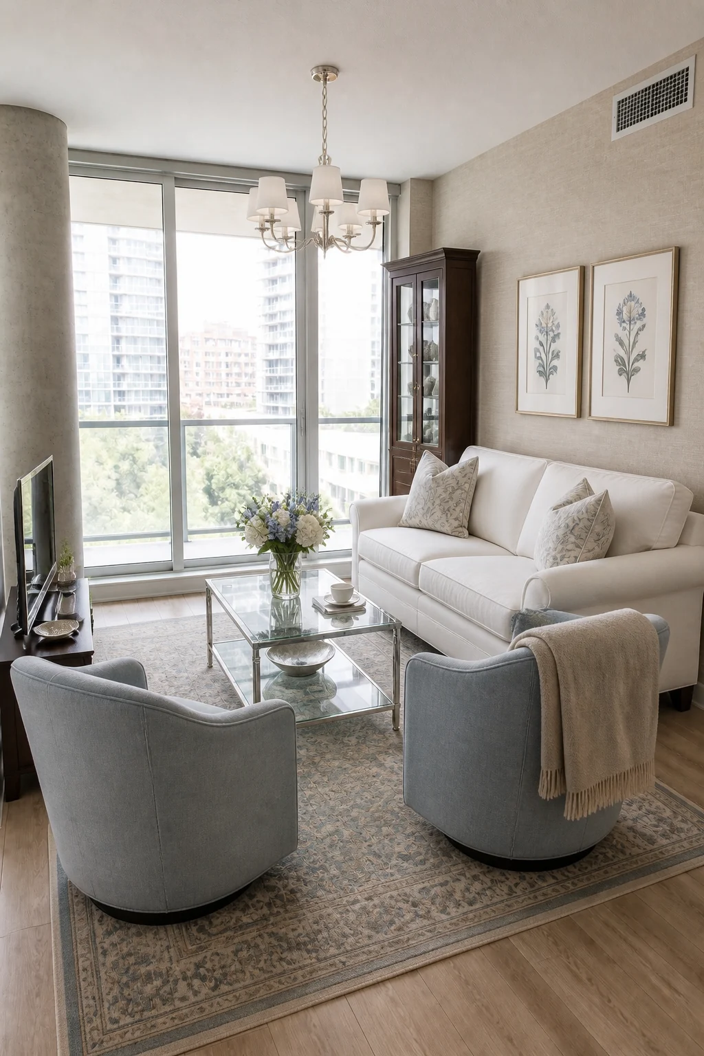 The same room styled as The WFH Professional