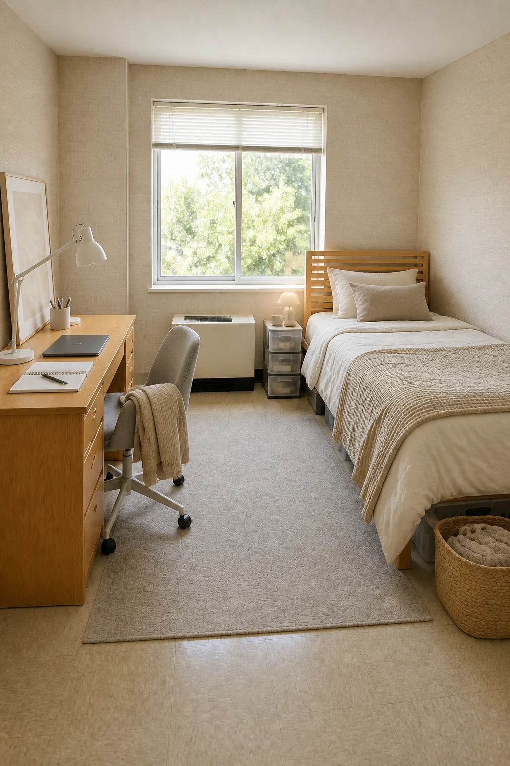 The same room styled as Cozy Minimalist