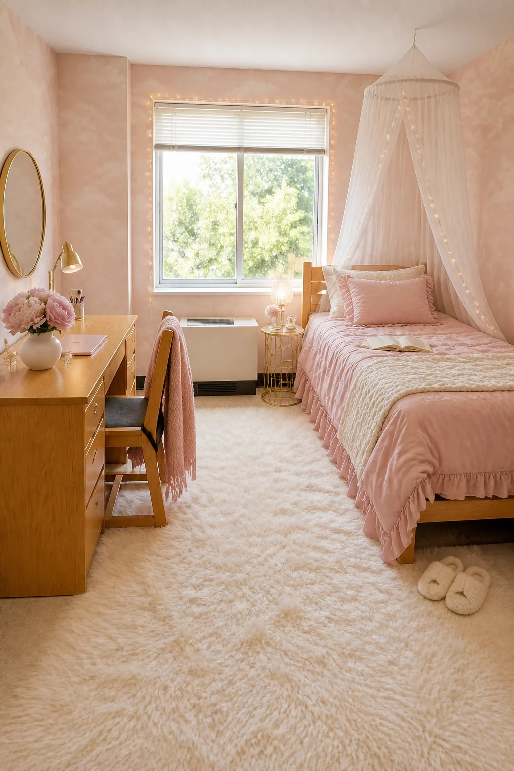 The same room styled as Soft Romantic