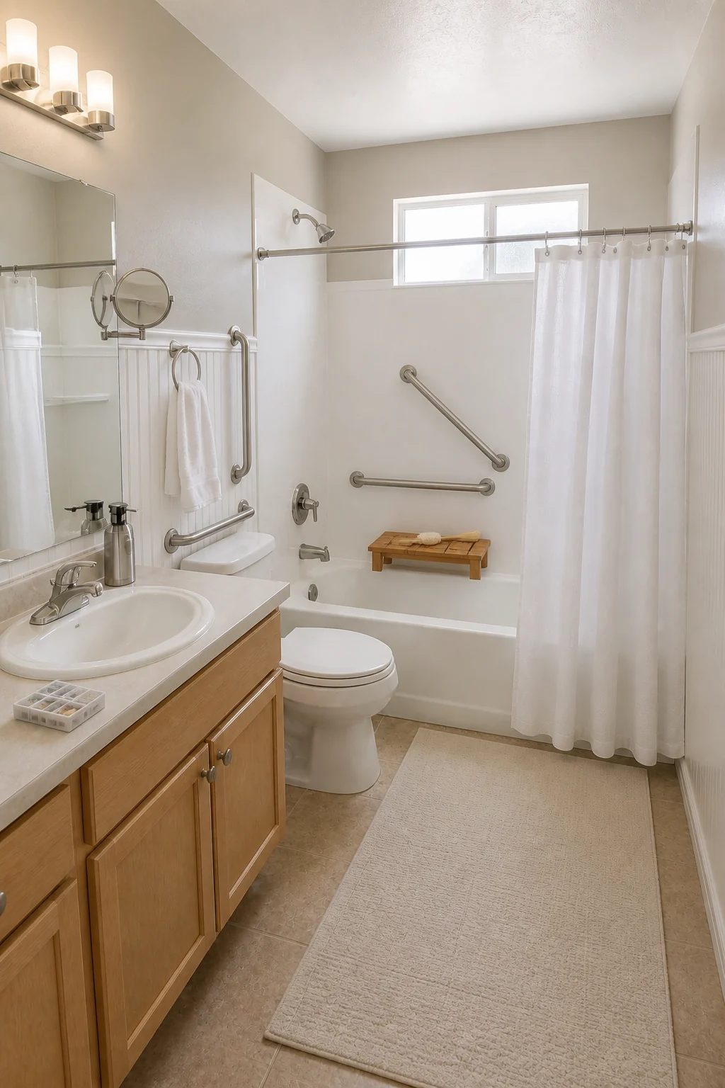 The same room styled as Aging In Place