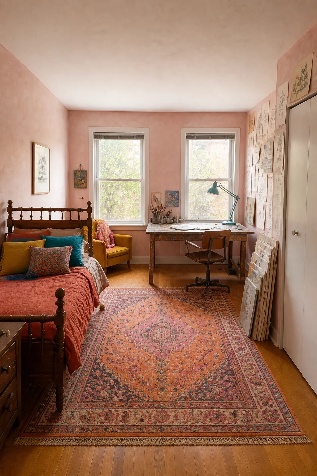 The same room styled as The Creative Freelancer