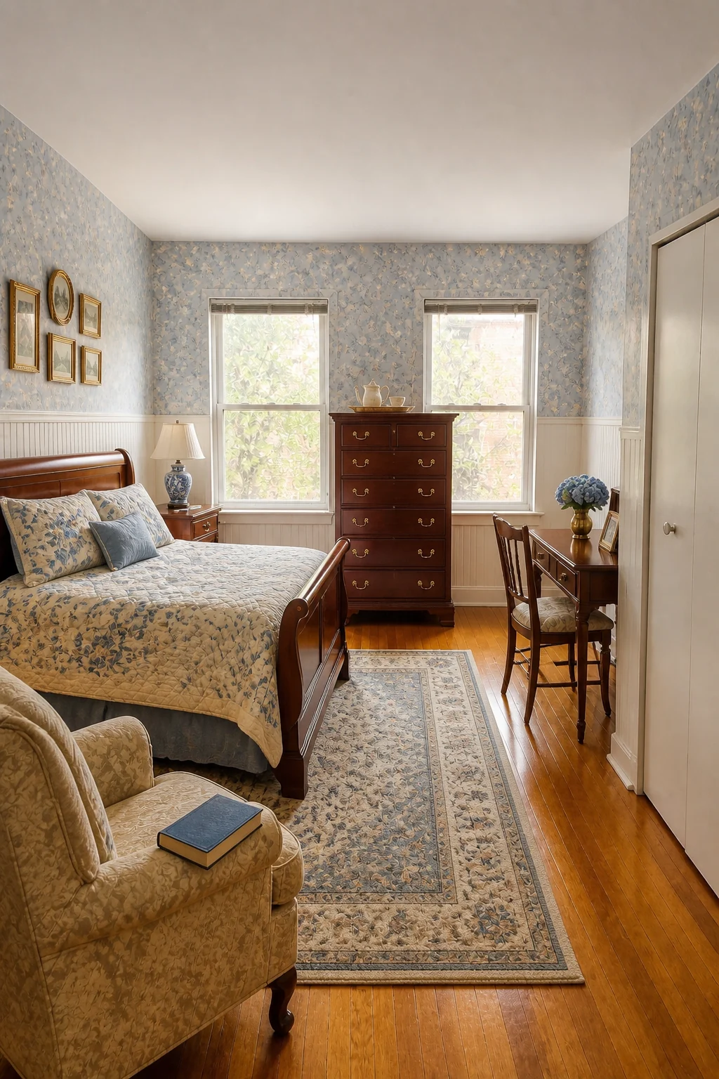 The same room styled as The Empty Nester