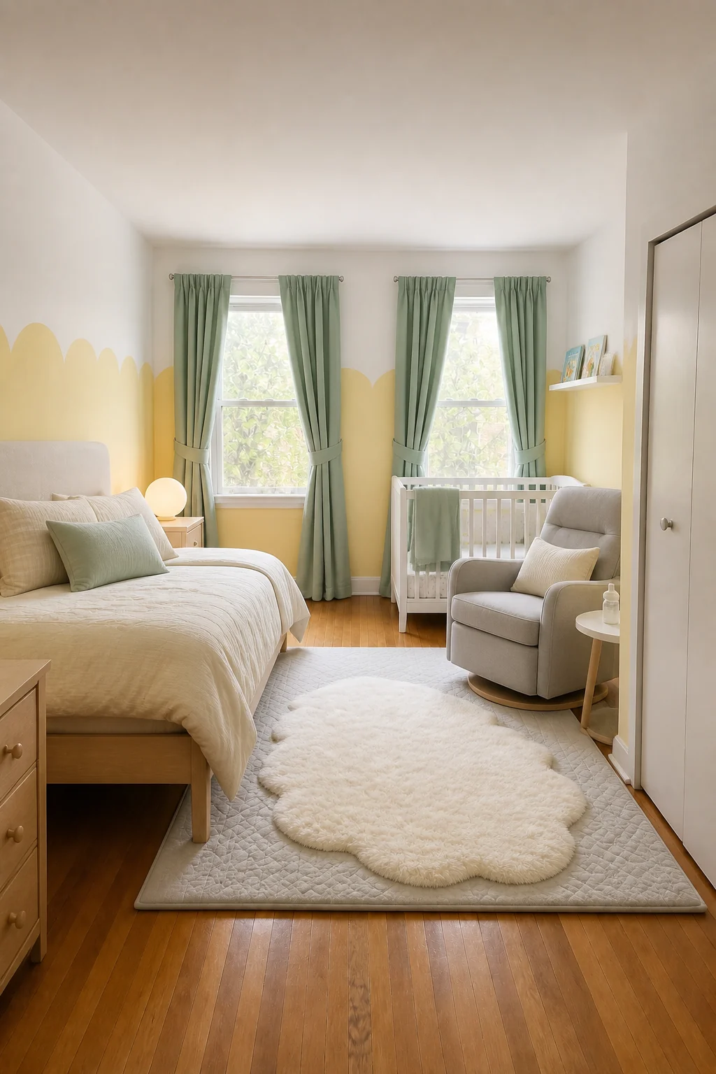 The same room styled as The Young Family