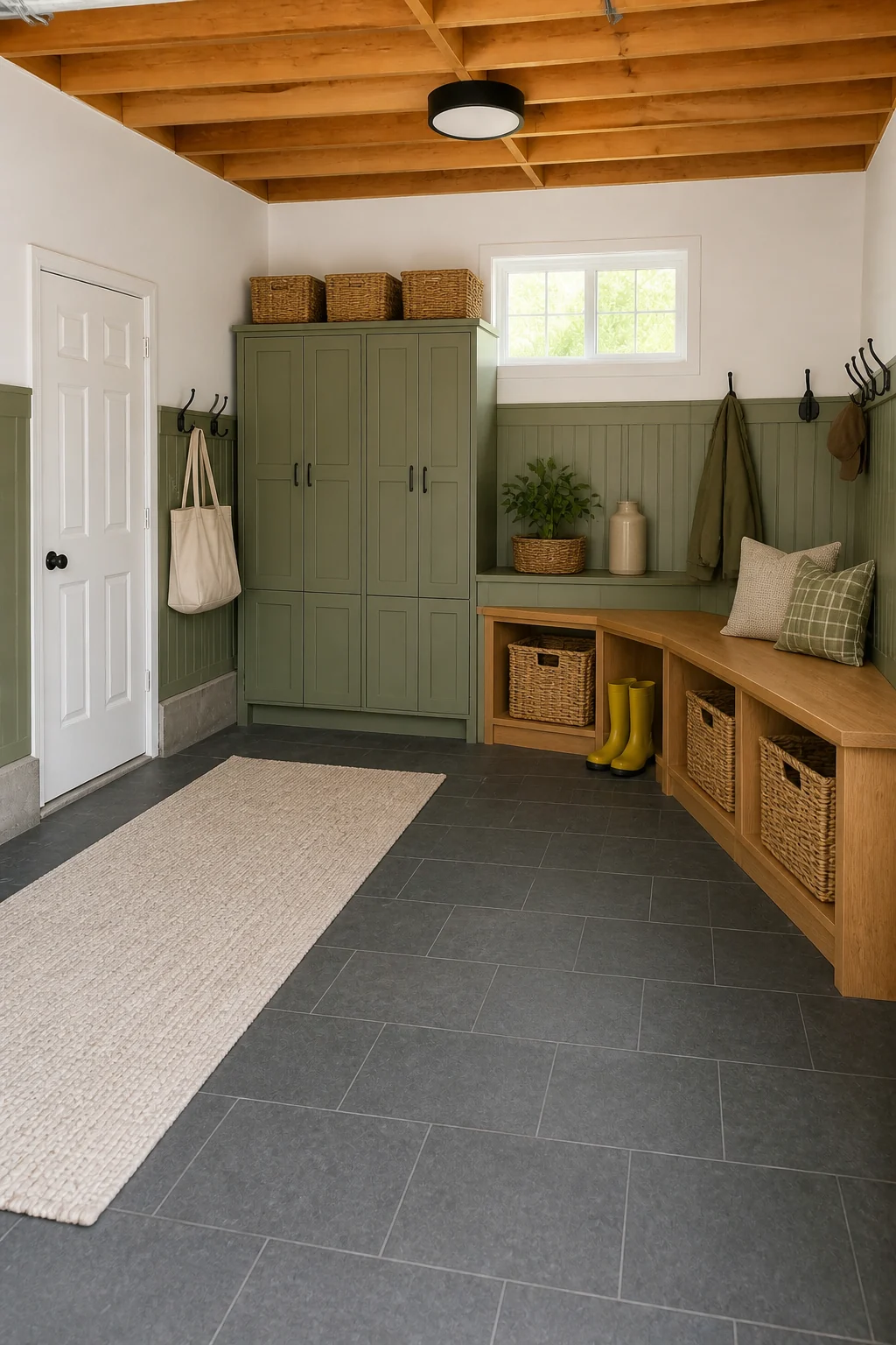 The same room styled as The Mega Mudroom