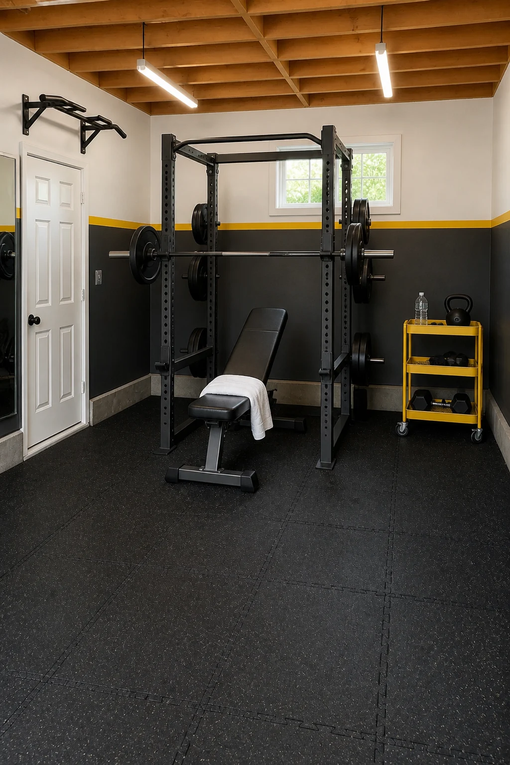 The same room styled as The Starter Gym