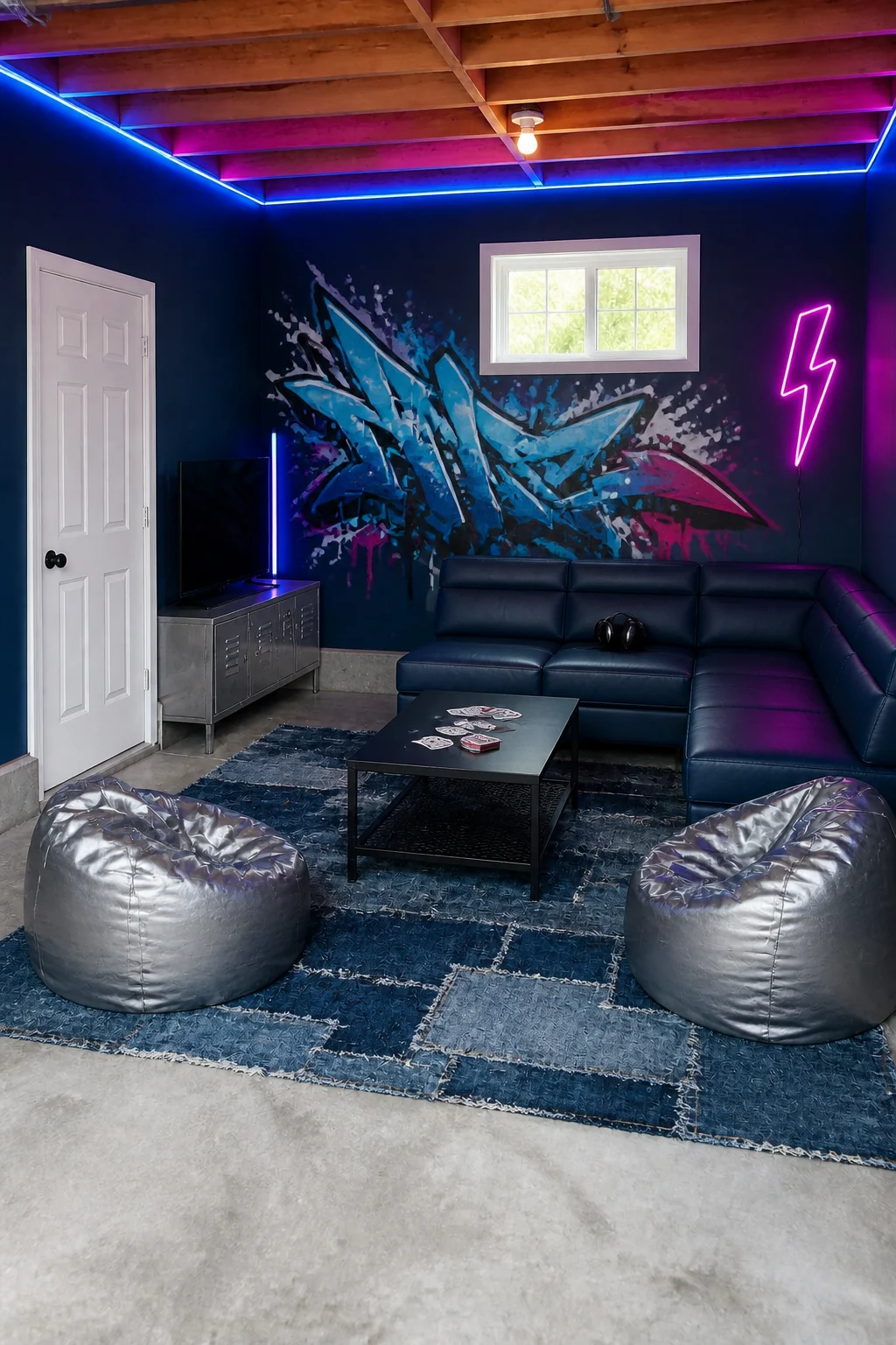The same room styled as The Teen Hangout