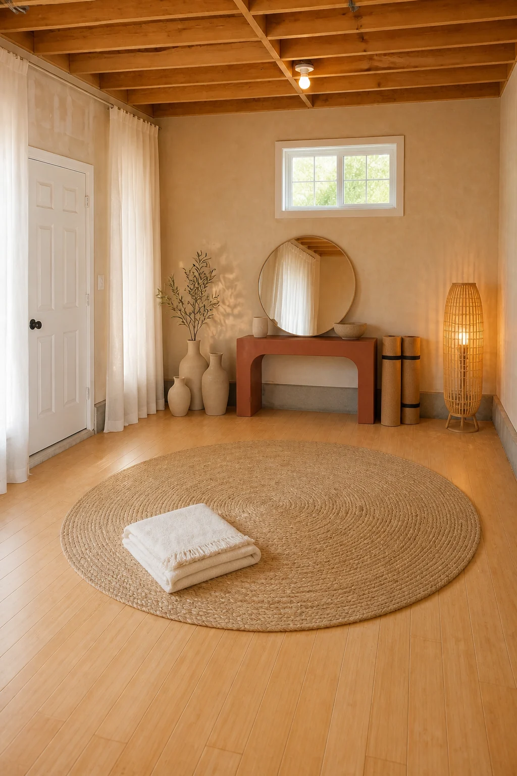 The same room styled as The Wellness Studio