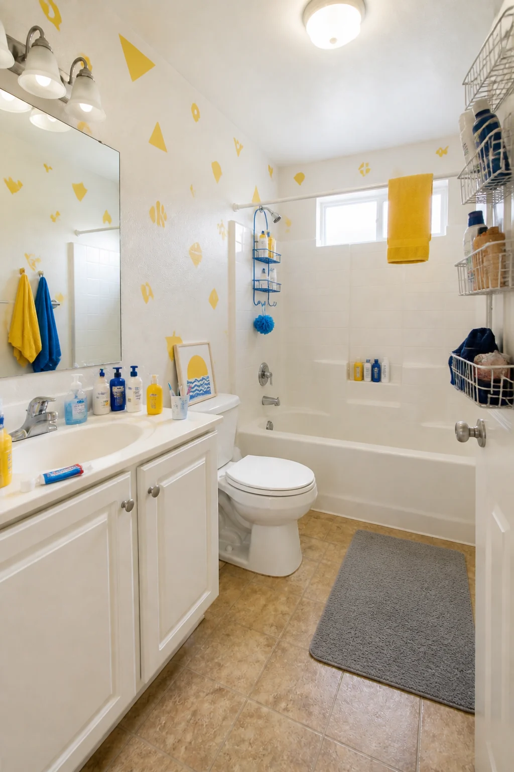 The same room styled as First Apartment Shared
