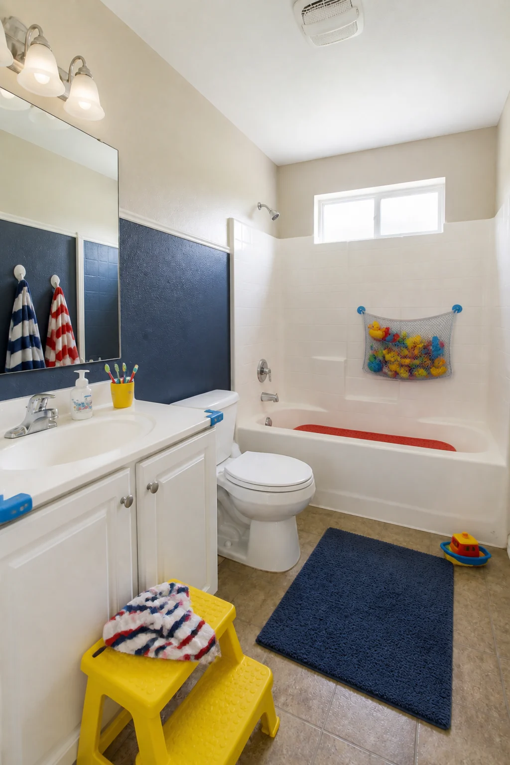 The same room styled as Toddler Family