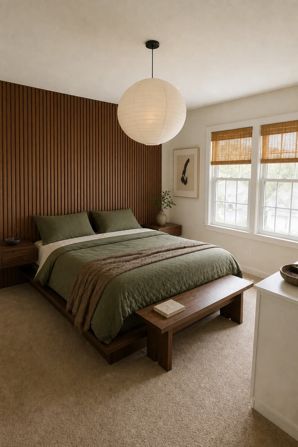 The same room styled as Japandi Retreat