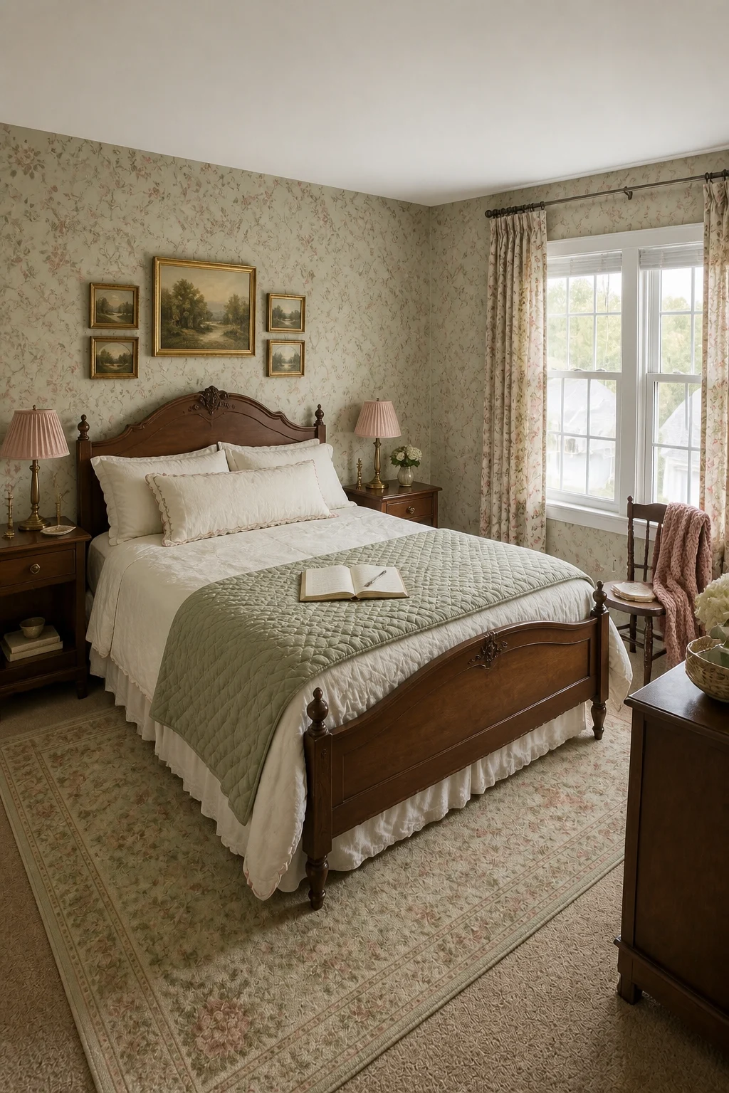 The same room styled as Vintage Cottagecore