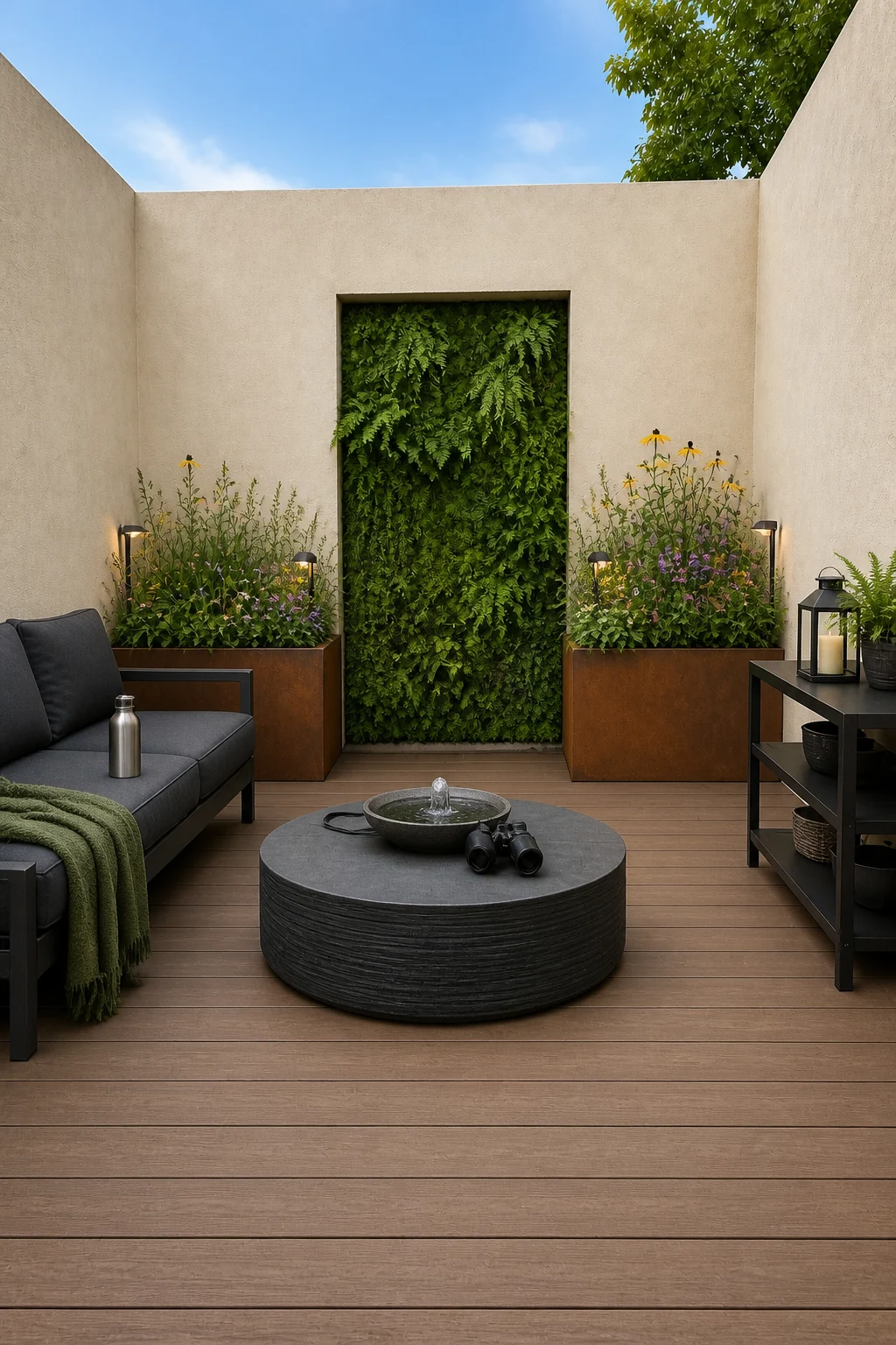 The same room styled as 21st Century Biophilic