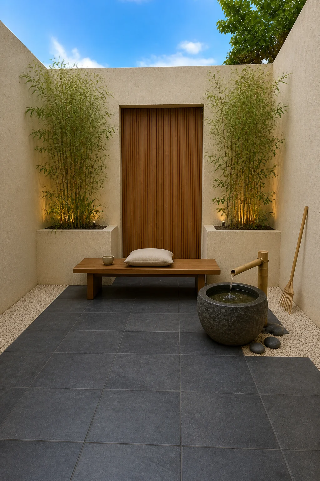 The same room styled as Contemporary Zen
